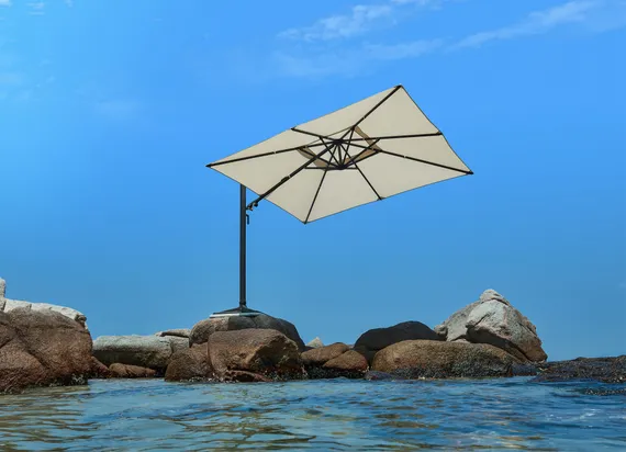 Зонт профессиональный Levia 3х3 м, антрацит, тортора. База и светильник в комплекте