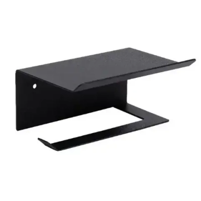 Держатель для туалетной бумаги с полкой(черный)