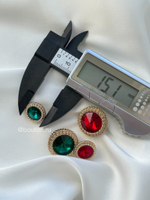 Пуговицы красный рубин стразы