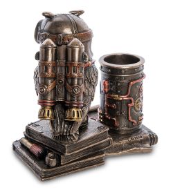 Veronese WS-1063 Подставка для телефона и ручек в стиле Стимпанк «Сова»