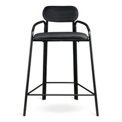 Стул полубарный Ror, Round, велюр, черный/черный