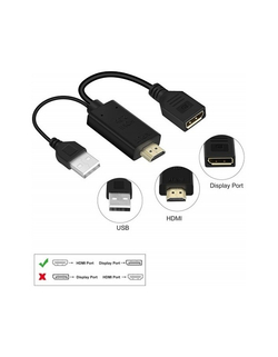 KS-is KS-501 Адаптер HDMI M + USB Type A M на DisplayPort F