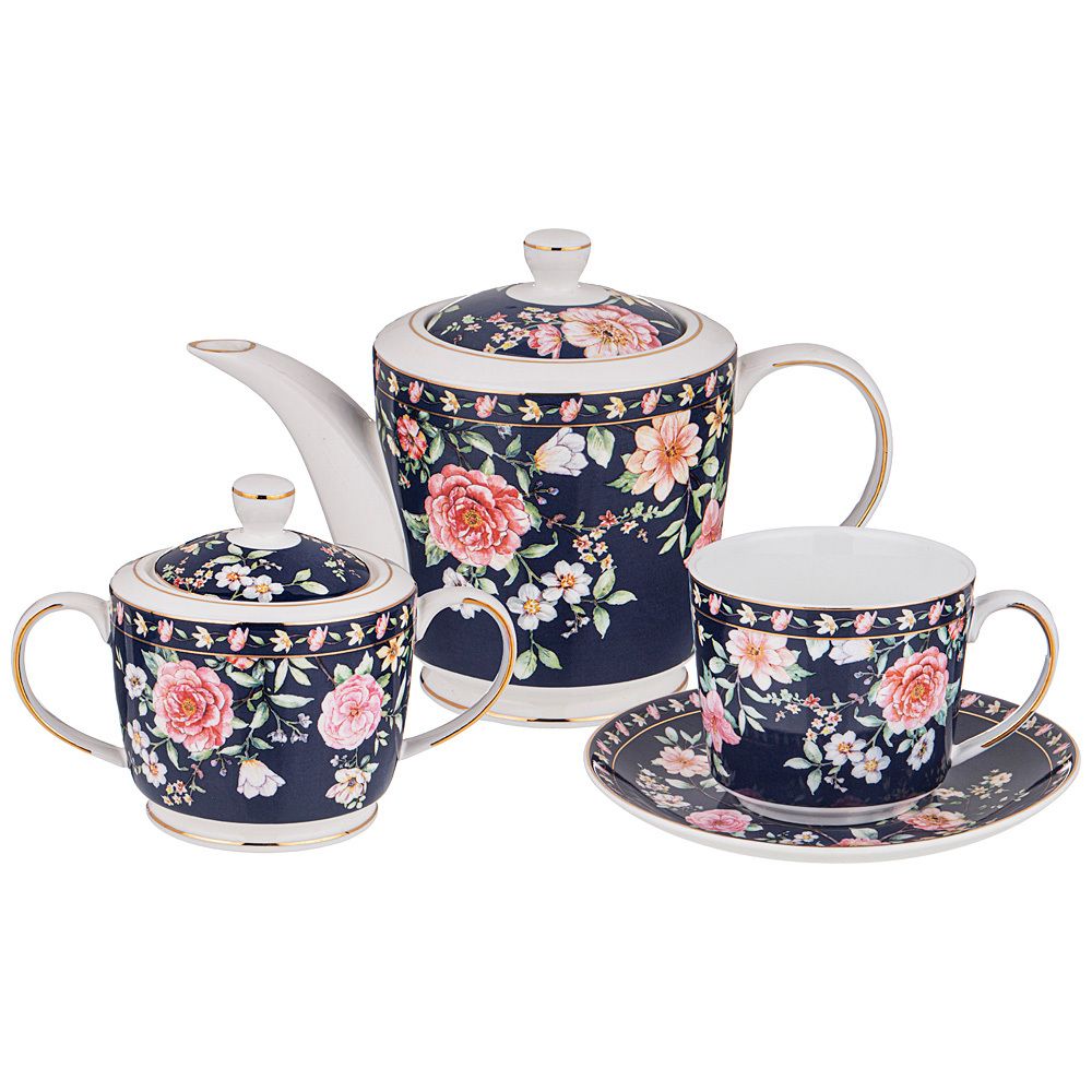ЧАЙНЫЙ СЕРВИЗ LEFARD "GRACE" НА 6 ПЕР. 14 ПР. СИНИЙ (КОР=3НАБ.)