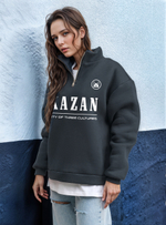 Толстовка женская с зип-воротником "Kazan" серый