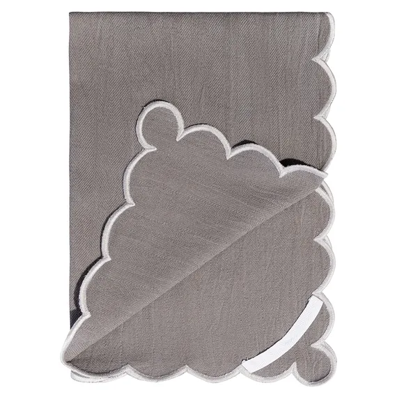 Набор кухонных полотенец с контрастным кантом серого цвета из коллекции trendy ruffles, 50х70 см