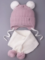Шапка для девочки осенняя и шарф с ушками