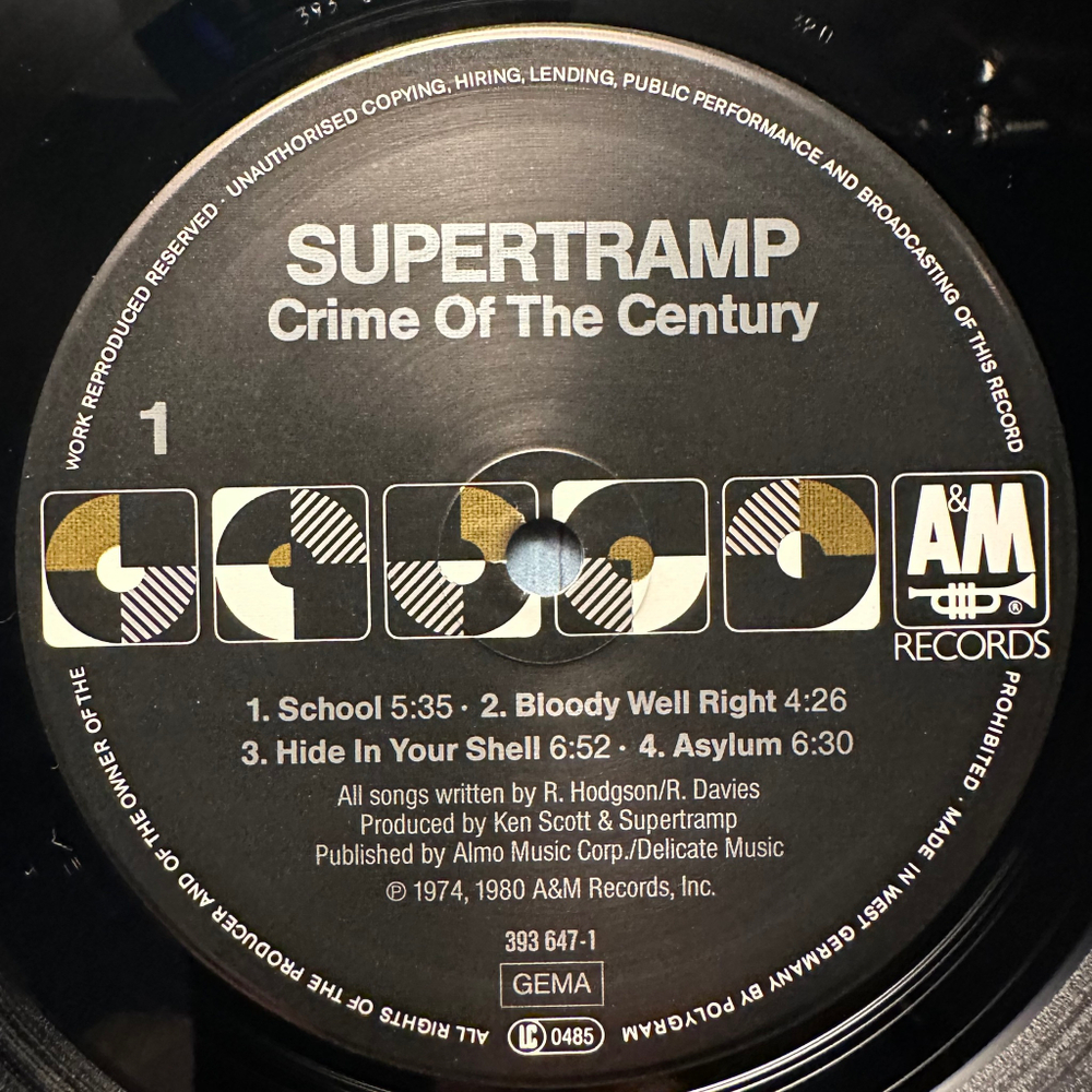 Supertramp - Crime Of The Century (Германия 1985г.)
