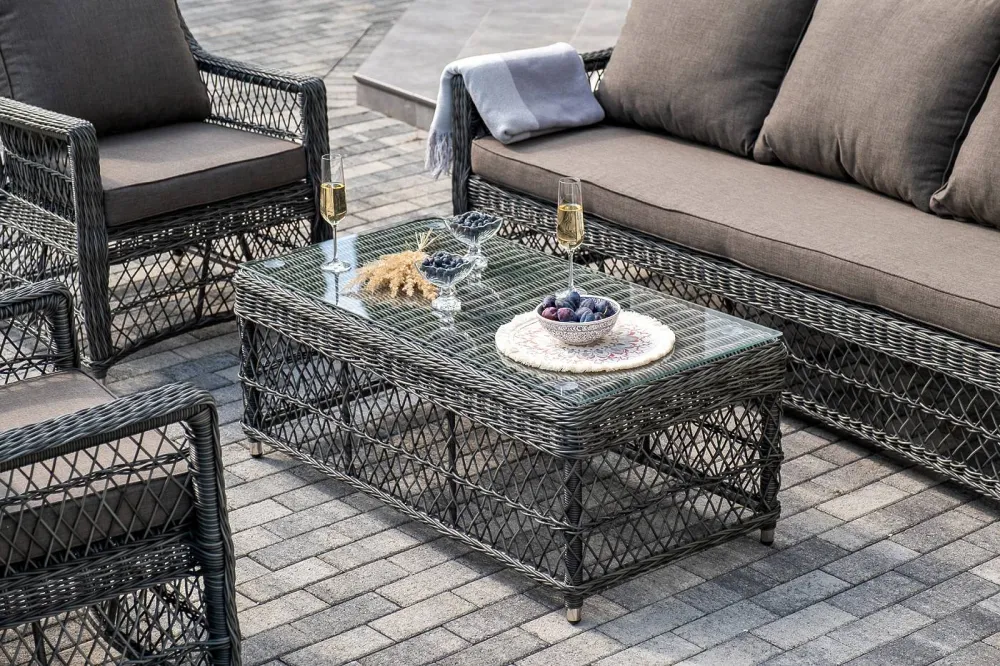 "Гранд Латте" лаунж-зона из искусственного ротанга, цвет графит