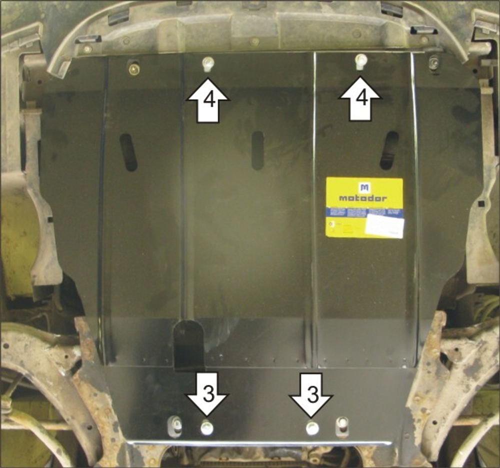 Защита картера Двигателя, КПП. 2 мм, Сталь. для Citroen Xsara Picasso 1999-2007 MOTODOR.00406