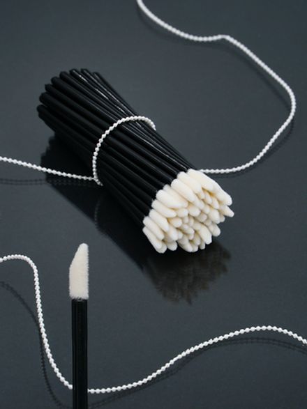 Аппликаторы одноразовые для губ черные, 50шт