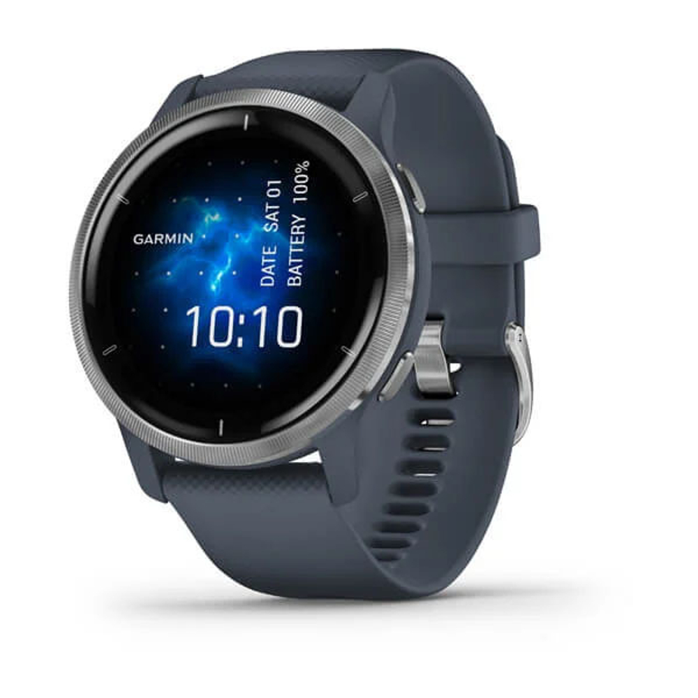 Часы Garmin VENU 2 синий гранит с серебристым безелем, 010-02430-10
