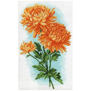 "Желтые хризантемы"-1586 канва с рисунком