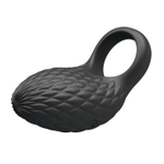 Черное эрекционное виброкольцо с рельефным дизайном Heloise (Цвет: черный)