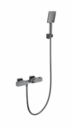 Смеситель для душа с термостатом WONZON & WOGHAND Twist, Темный графит (WW-B2025-A-BGG)
