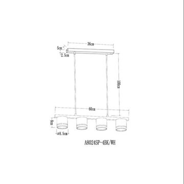 Подвесной светильник 4*GX53 A8024SP-4WH белый Legacy Arte Lamp