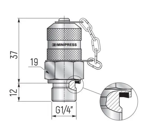 Точка контроля давления BSP 1/4" - M16x2 для подключения к гидросистеме