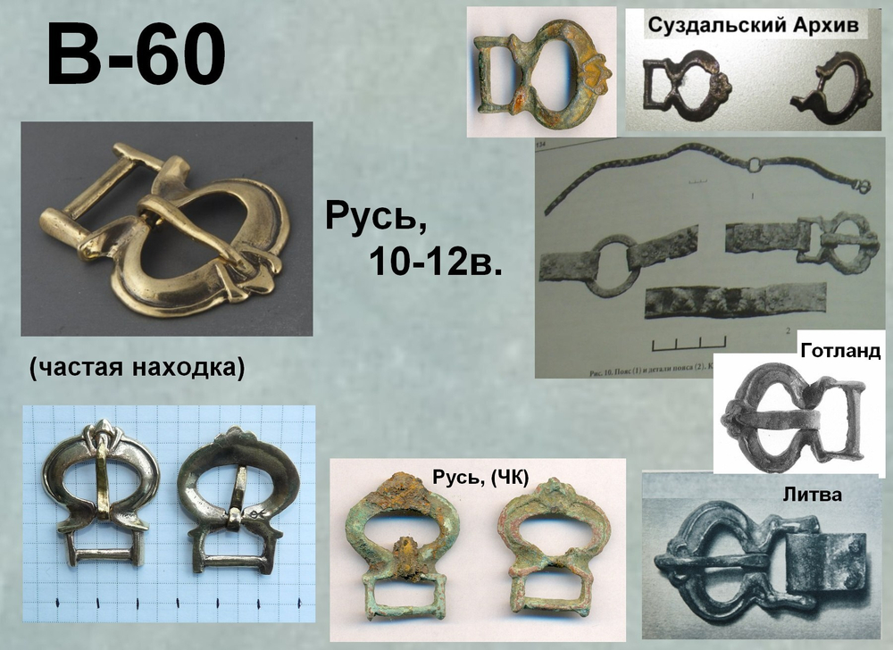 Пряжка. Ладога, Киев, Суздаль, Готланд, Литва 10-12 век.