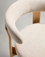 Барный стул Granite из бежевой синели и ясеня с натуральной отделкой 75 см