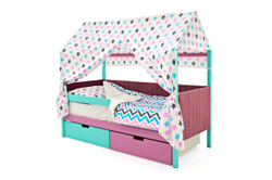 Детская кровать-домик мягкий Бельмарко Svogen мятный-лаванда