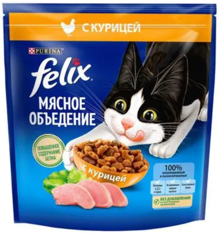 Felix 600г. Мясное объедение Курица