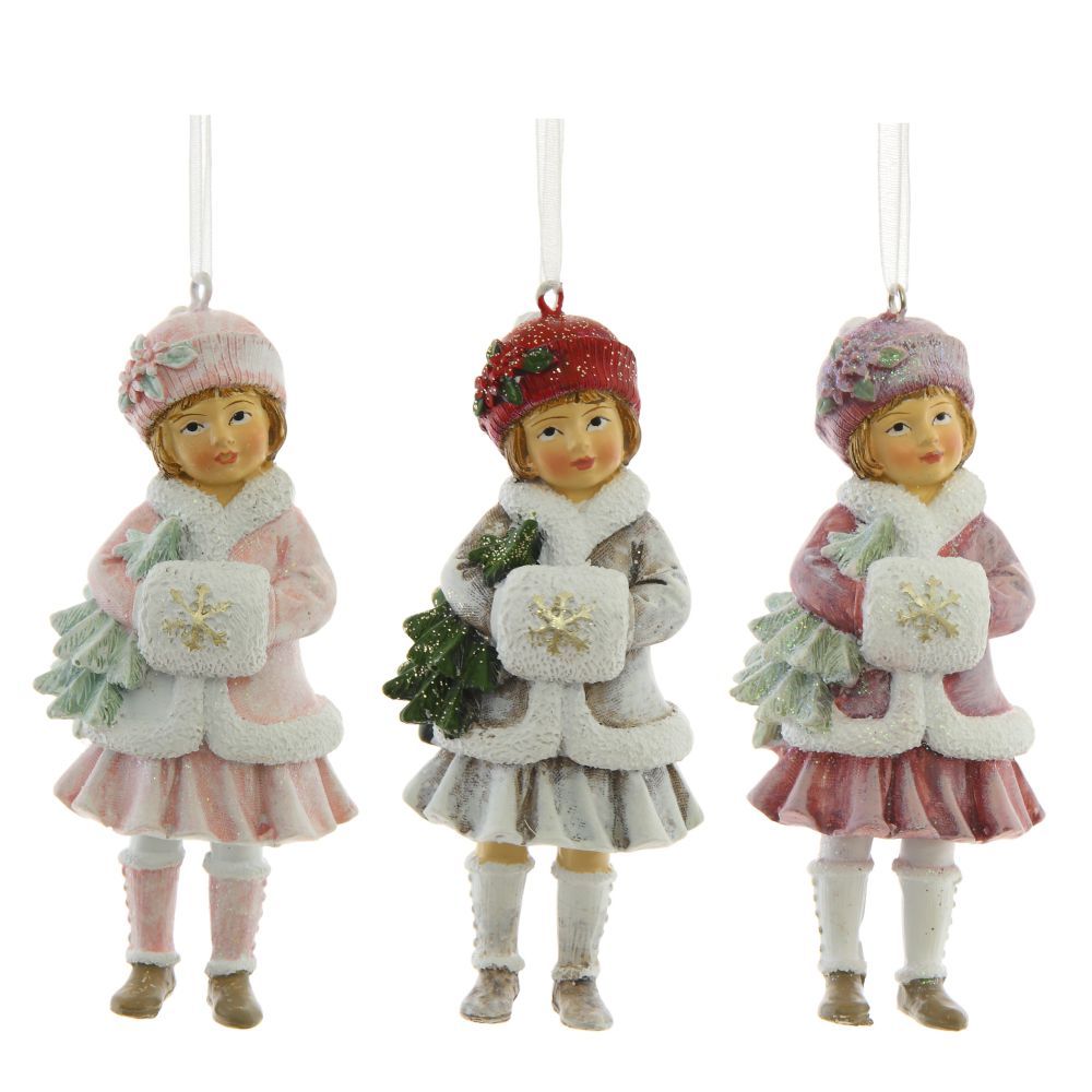 GAEM Украшение новогоднее "Девочка", L5 W3,5 H11 см, 3в.