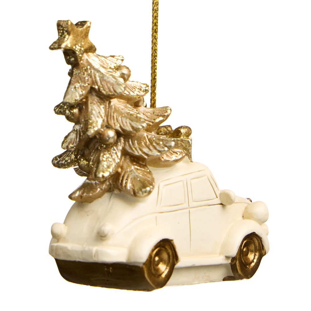 ЕЛОЧНОЕ УКРАШЕНИЕ "МАШИНА С ЕЛКОЙ" 7Х3,5Х6,5 СМ