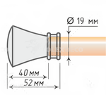 Карниз для штор "Луксор" d19/19 мм двухрядный, цвет черный никель