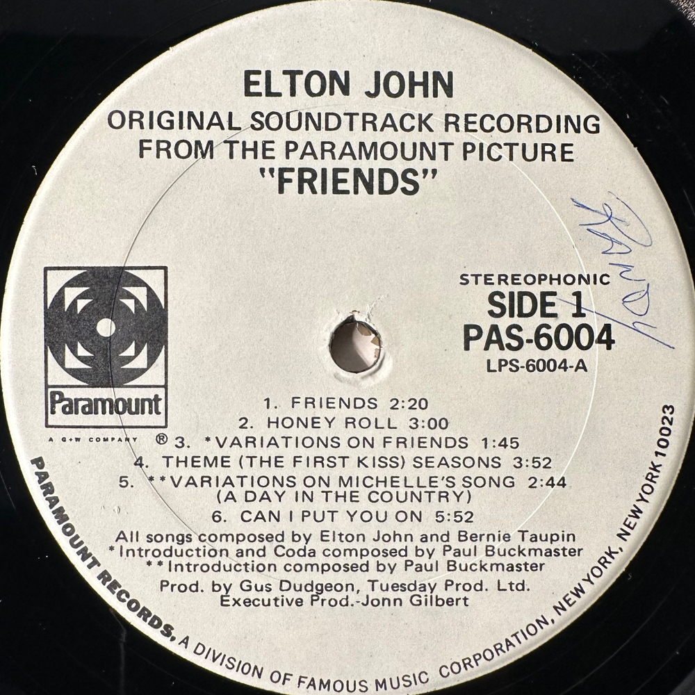 Elton John ‎– Friends (США 1971г.)