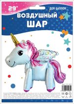 Шар 3D (23"/58 см) Фигура, Единорог с крыльями, Ярко-розовый, 1 шт. в упак.