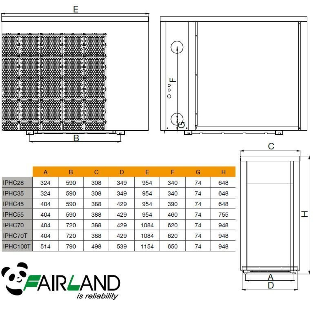 Тепловой инверторный насос Fairland IPHCR100T (35.8 кВт)