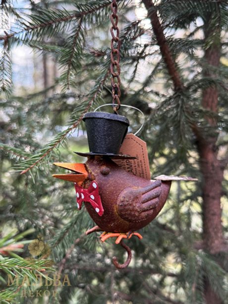 Кормушка для птиц CAMPO Home & Garden металлическая подвесная "Ворон" 