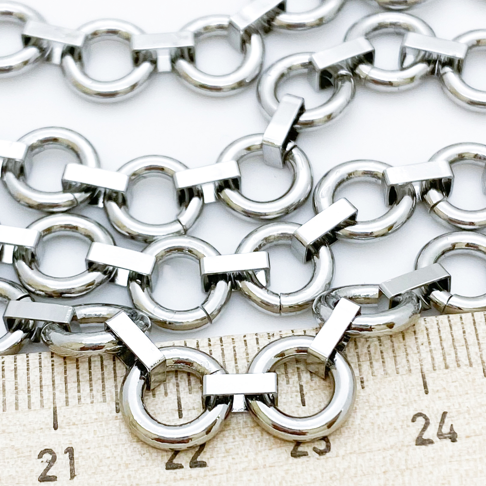 Цепочка, цвет серебро, размер звена 8,9 мм, цена за 50 см