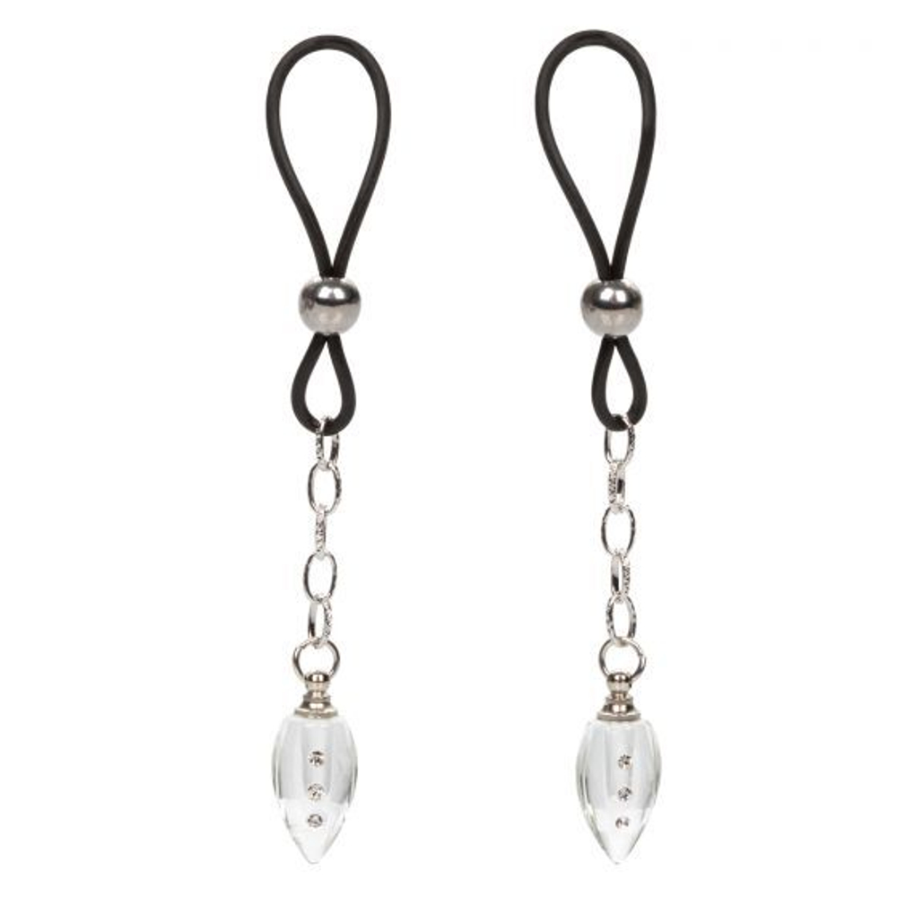 Подвески на соски с прозрачными капельками Non-Piercing Nipple Jewelry Crystal Teardrop (Цвет: прозрачный)