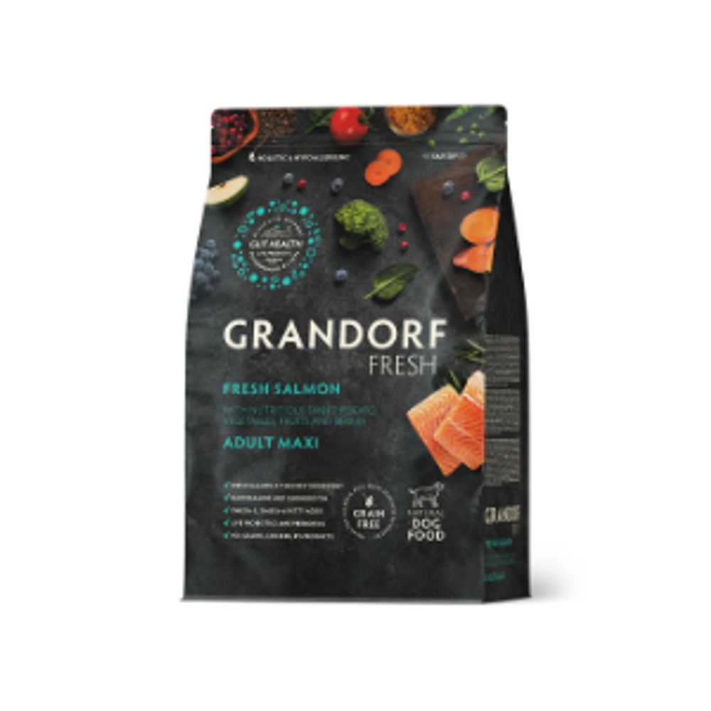 Сухой корм GRANDORF FRESH DOG Salmon&Sweet Potato MAXI лосось с бататом для собак крупных пород 10кг