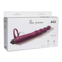 Бордовая вибронасадка 16,5см для двойного проникновения Lola Games Pure Passion Bramble Wine Red 1201-02lola