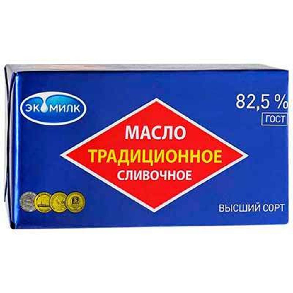 Масло сливочное Традиционное Экомилк, 82,5%, 330 гр