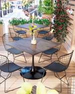 Стул обеденный Bertoia черный с черной подушкой