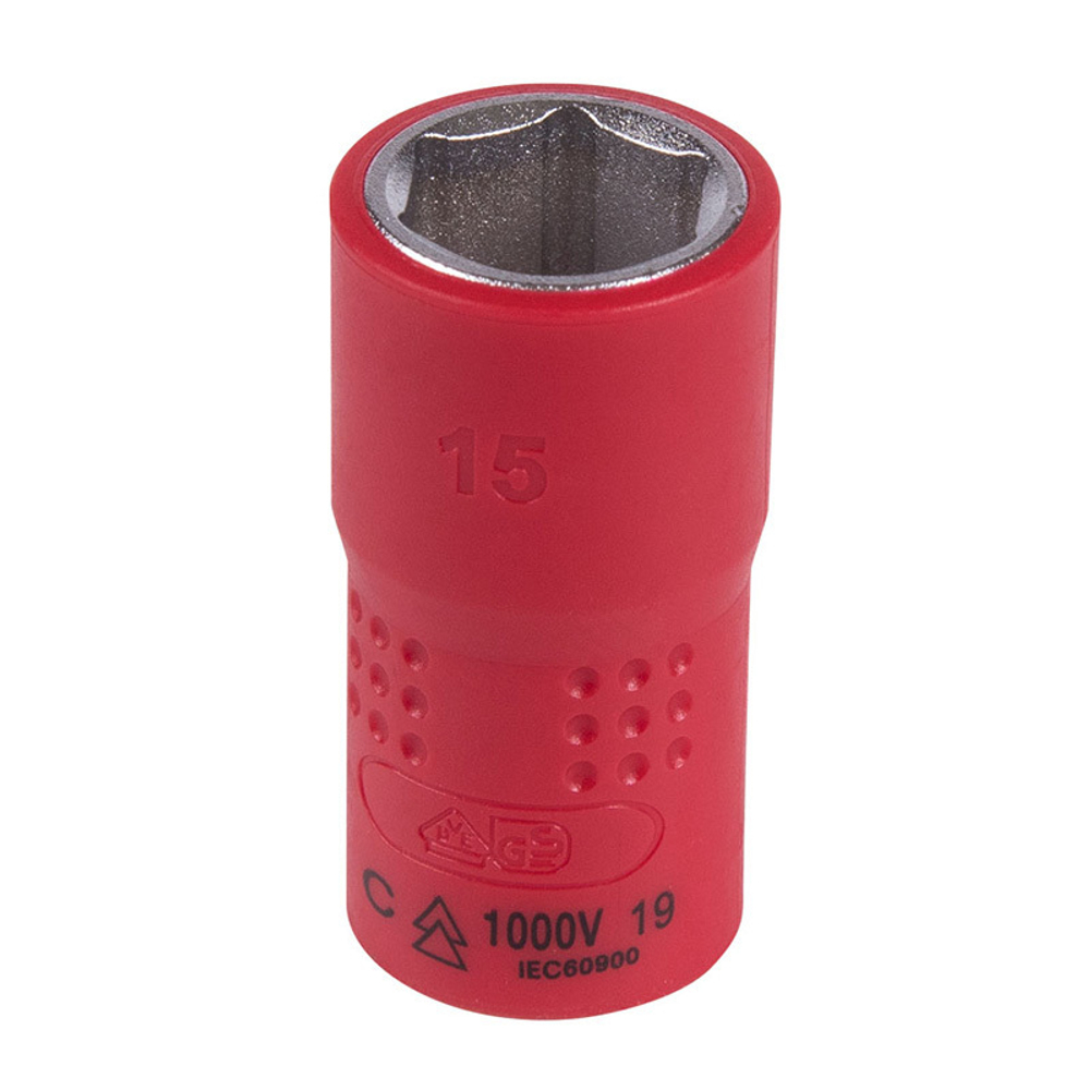 KING TONY (3335VE15M) Головка торцевая диэлектрическая шестигранная 3/8", 15 мм