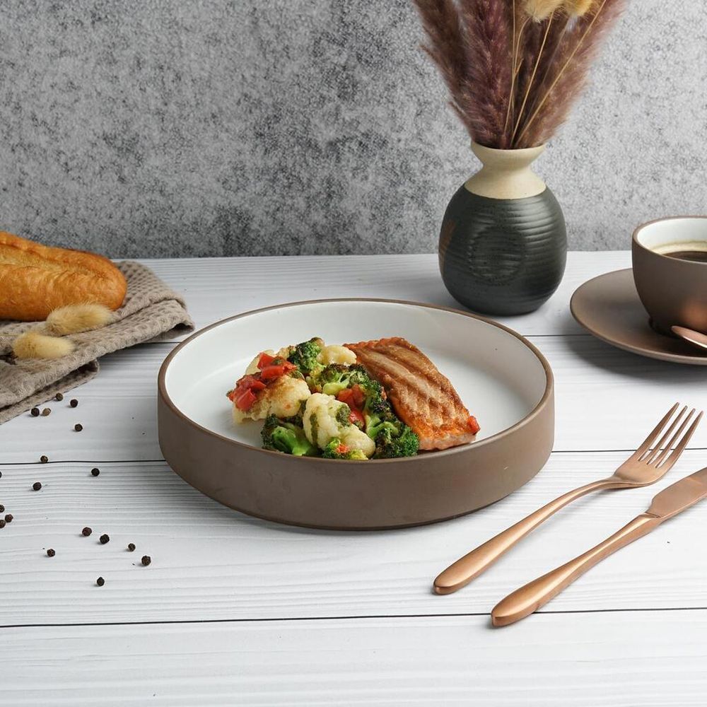 Салатник 600 мл d 22 cм h4,4 cм White Matt New Brown Taiga P.L. [4]