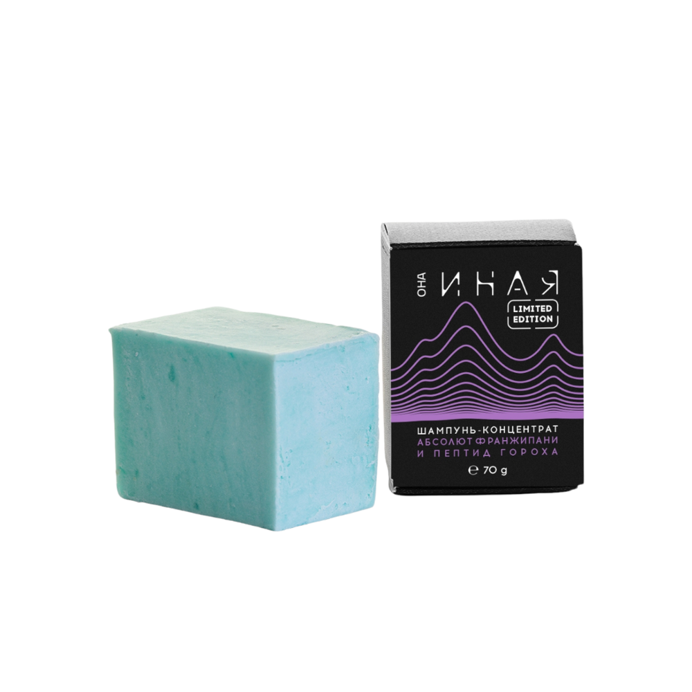 ОНА ИНАЯ limited edition шампунь-концентрат абсолют франжипани и пептид гороха, 70 гр (Мастерская Олеси Мустаевой)