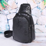 Сумка мужская «Major-crocodile», цвет черный, два отделения, 29*17*5,5см