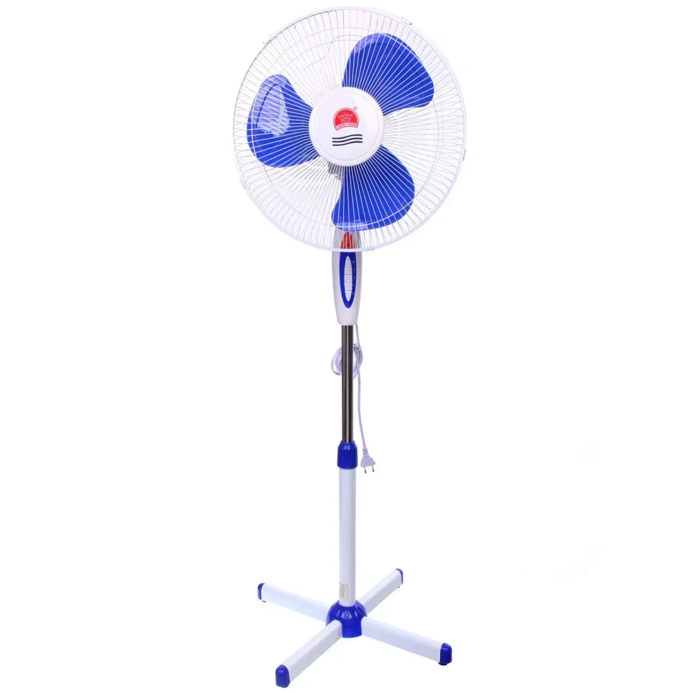 Вентилятор напольный «CHANGLI CROWN», 1619, бело-синий