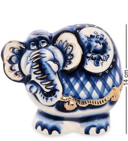 ГЛ- 675 Фигурка «Слон» Золото (Гжельский фарфор)