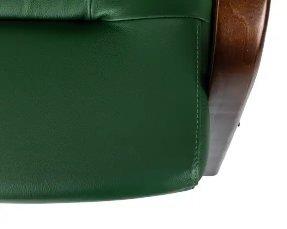 Кресло Бюрократ T-9928 WALNUT-CF зеленый кожа на ножках дерево