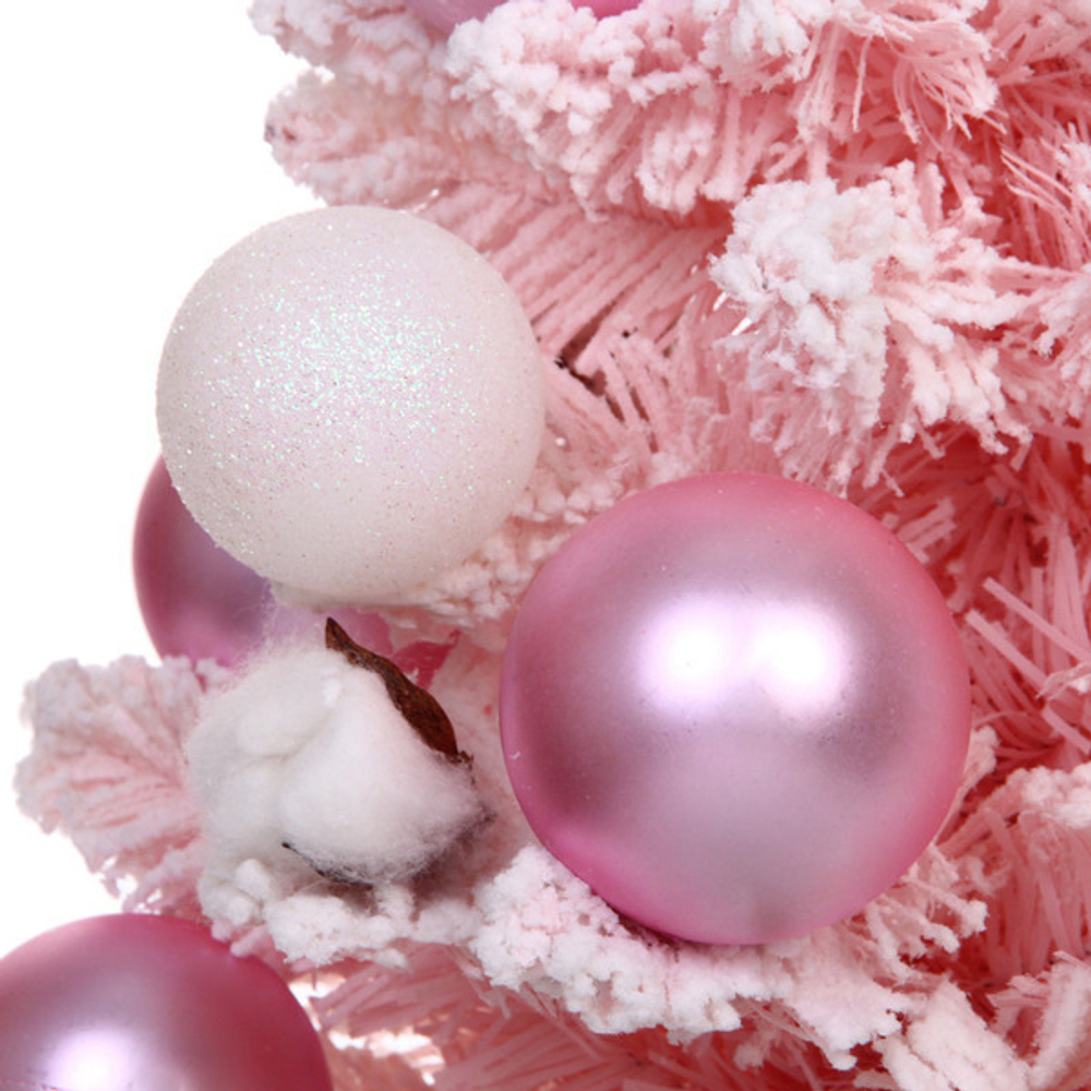 Елка декоративная «Нежность» 60 см, ПВХ с белым напылением (68 веток), Розовый