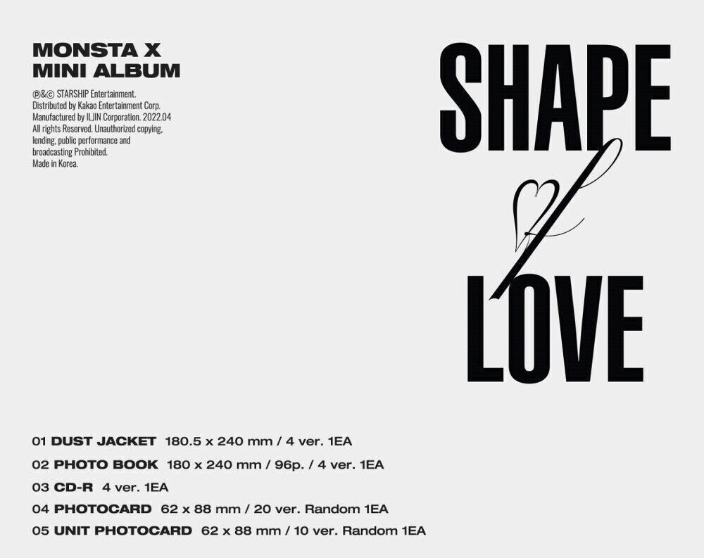 Альбом MONSTA X - SHAPE of LOVE (Originality ver.)