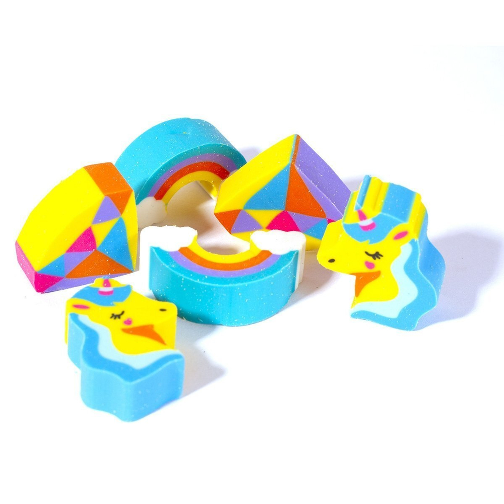 Ластик Alingar "Ассорти для девочек", синтетический каучук, фигурный, цвет ассорти, 30х30х10 мм, пластиковая банка