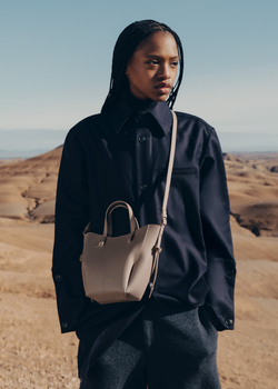 POLENE СУМКА CYME TOTE NANO, СЕРО-КОРИЧНЕВЫЙ