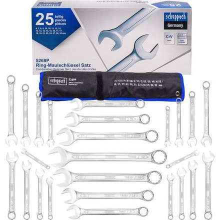 Набор ключей комбинированных Scheppach 25 предметов Sch-5269P(62815)