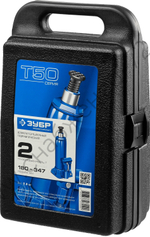 ЗУБР 2 т, 180 - 347 мм, бутылочный гидравлический домкрат в кейсе, Профессионал (43060-2-K)